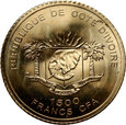 31. Wybrzeże Kości Słoniowej, 1500 franków 2007, złoto