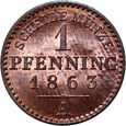 Niemcy, Prusy, 1 pfenning 1863 A, Berlin