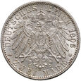  Niemcy, Wirtembergia, Wilhelm II, 2 marki 1906 F