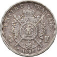 Francja, Napoleon III, 5 franków 1869 BB