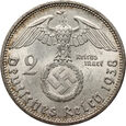 Niemcy, III Rzesza, 2 marki 1938 D, Paul von Hindenburg