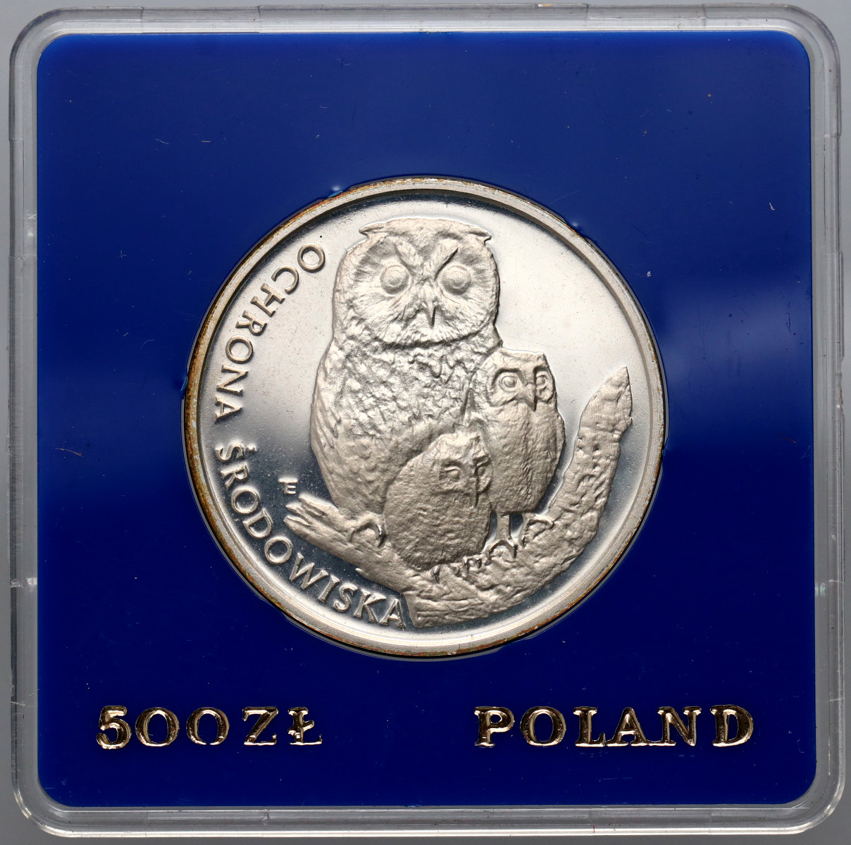 28. Polska, PRL, 500 złotych 1986, Ochrona Środowiska - Sowa 