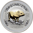 7. Australia, Elżbieta II, dolar 2007, Rok Świni, 1 Oz Ag999