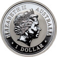 7. Australia, Elżbieta II, dolar 2007, Rok Świni, 1 Oz Ag999