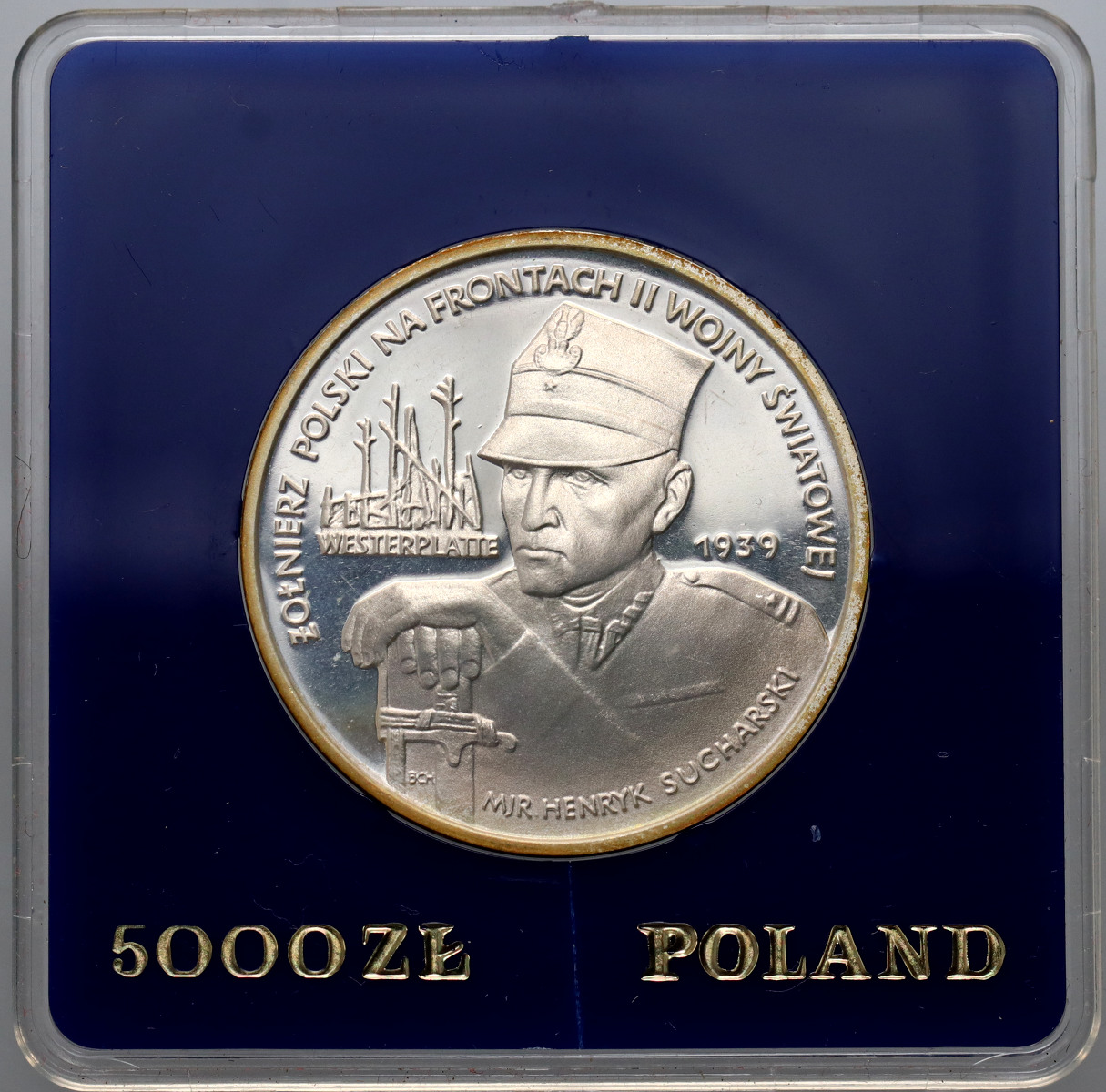 41. Polska, PRL, 5000 złotych 1989, Westerplatte