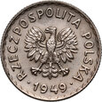 4. Polska, PRL, 1 złoty 1949, miedzionikiel