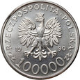 Polska, 100000 złotych 1990, Solidarność Typ A, 1 Oz Ag999