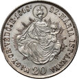 Węgry, Ferdynand V, 20 krajcarów 1848 KB, Kremnica