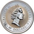 12. Australia, Elżbieta II, 10 dolarów 1995, Kukabura, 10 Oz Ag999