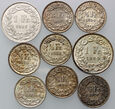 118. Szwajcaria, zestaw 9 monet z lat 1920-1966
