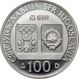 21. Jugosławia, 100 dinarów 1983, Olimpiada Sarajewo 1984, Bobsleje