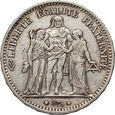 Francja, 5 franków 1874 K, Herkules