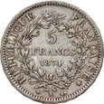 Francja, 5 franków 1874 K, Herkules