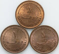 266. Katar i Dubaj, zestaw 3 x dirham 1386 (1966)