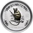 4. Australia, Elżbieta II, 1 dolar 2004, Rok Małpy, 1 Oz Ag999