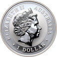 4. Australia, Elżbieta II, 1 dolar 2004, Rok Małpy, 1 Oz Ag999