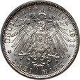 13.  Niemcy, Bawaria, Otto, 3 marki 1911 D, 90. Urodziny Luitpolda