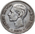 258. Hiszpania, Alfons XII, 5 peset 1878 DEM