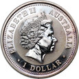 3. Australia, Elżbieta II, 1 dolar 2002, Kookaburra, 1 Oz Ag999