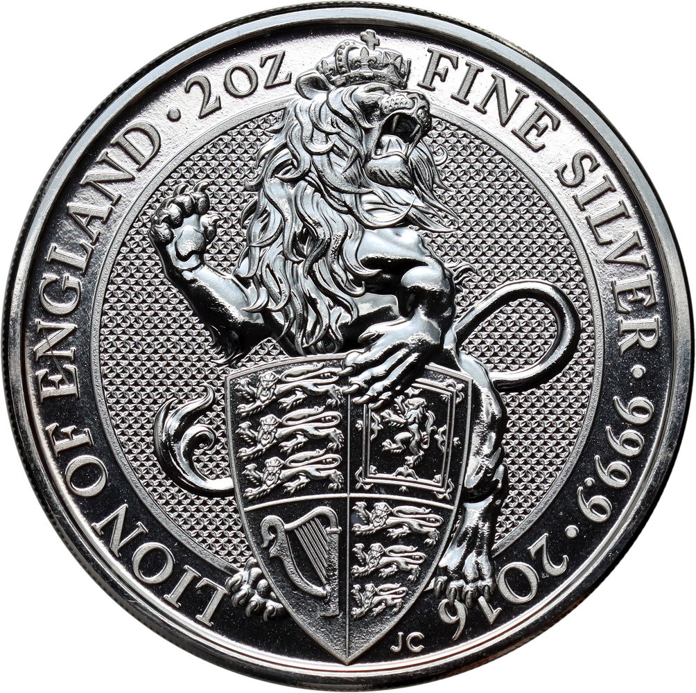 59. Wielka Brytania, Elżbieta II, 5 funtów 2016, 2 Oz Ag999