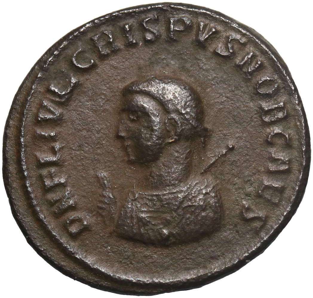 Cesarstwo Rzymskie, Kryspus 316-326, follis, ciekawe popiersie