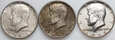 USA, 3 x 1/2 dolara 1966, John F. Kennedy