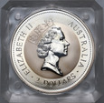 14. Australia, Elżbieta II, 2 dolary 1995, Kookaburra, 2 Oz Ag999