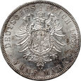 34. Niemcy, Prusy, Fryderyk III, 5 marek 1888 A, rzadszy typ monety