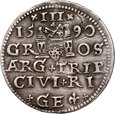 723. Polska, Zygmunt III Waza, trojak 1590, Ryga