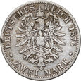 Niemcy, Hamburg, 2 marki 1876 J
