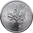 27. Kanada, Elżbieta II, 5 dolarów 2019, Liść Klonu, 1 Oz Ag999