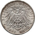 18. Niemcy, Hamburg, 3 marki 1909 J