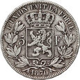 35. Belgia, Leopold II, 5 franków 1870