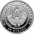 17. Białoruś, 20 rubli 2007, Wilki, 1 Oz Ag999