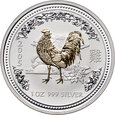 13. Australia, Elżbieta II, 1 dolar 2005, Rok Koguta, 1 Oz Ag999