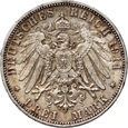 Niemcy, Wirtembergia, Wilhelm II, 3 marki 1914 F