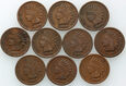 83. USA, zestaw 10 x cent 1895-1907, Indianin, Indian Head Cent