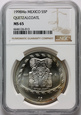 Meksyk, 5 pesos 1998 Mo, Quetzalcoatl, NGC MS65