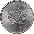 5. Kanada, Elżbieta II, 5 dolarów 2019, Liść Klonu, 1 Oz Ag999