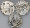 25. Francja, zestaw 3 x 100 franków 1989-1990, Albertville 1992