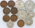 11. Egipt/Palestyna, zestaw 13 monet z lat 1917-1942