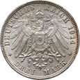 Niemcy, Wirtembergia, Wilhelm II, 3 marki 1912 F