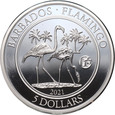 37. Barbados, 5 dolarów 2021 F15, Flaming, 1 Oz Ag999, #V23