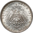 Niemcy, Bawaria, Otto, 3 marki 1911 D, 90. Urodziny Luitpolda