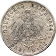 Niemcy, Wirtembergia, Wilhelm II, 3 marki 1909 F