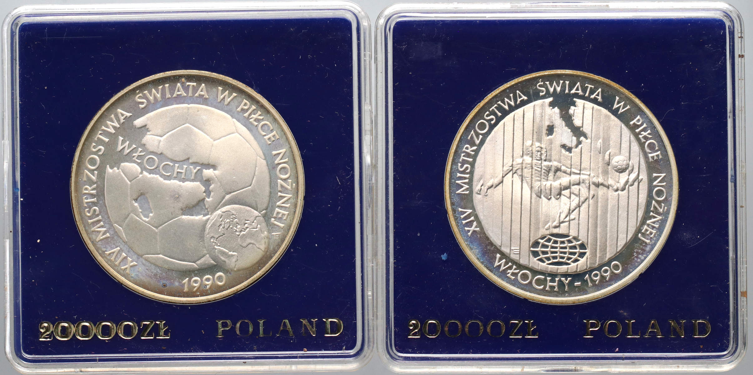40. Polska, PRL, 2 x 20000 złotych 1989, Włochy 1990