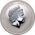 3. Australia, Elżbieta II, 1 dolar 2016 P, Rok Małpy, 1 Oz Ag999