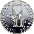 8. Francja, 10 franków 1988, Roland Garros, PROOF