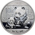 5. Chiny, 10 juanów 2012, Panda, 1 Oz Ag999