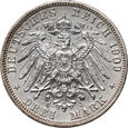 1. Niemcy, Badenia, Fryderyk II, 3 marki 1909 G